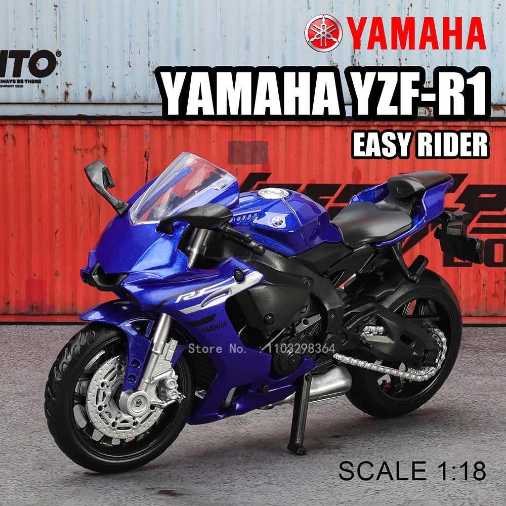 MSZ 1:18 Suzuki GSX-R1000 YAMAHA YZF-R1 motocicleta clásica modelo estático aleación fundición a presión coche juguete regalos