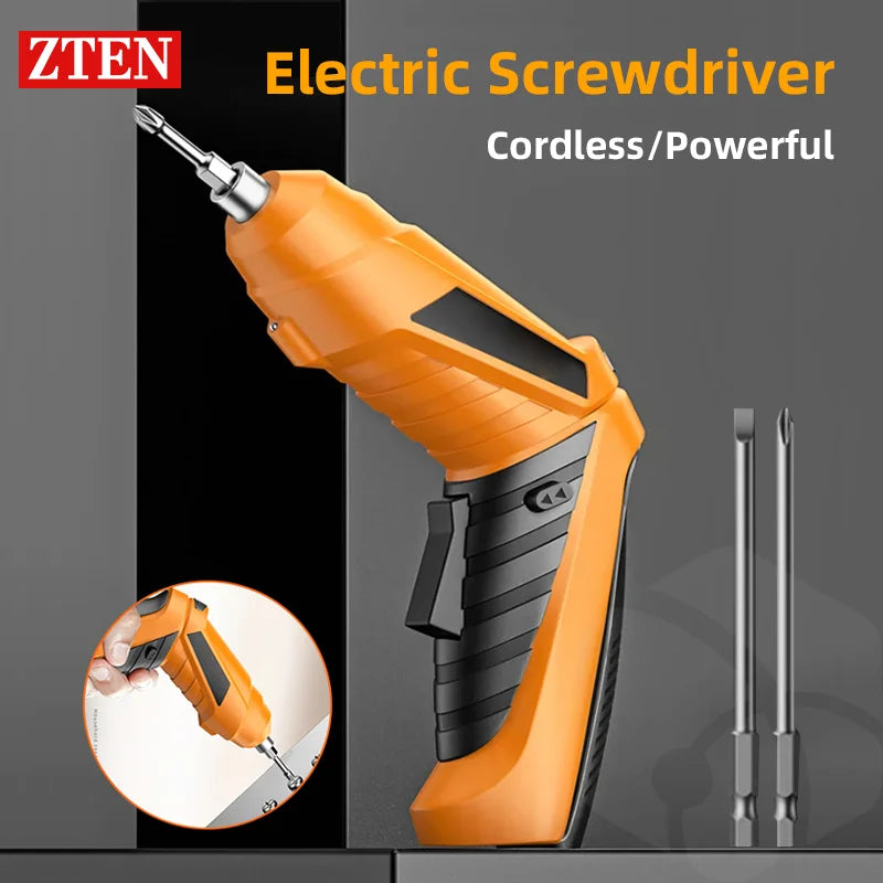 Destornillador eléctrico ZTEN, destornillador inalámbrico recargable, juego de destornilladores inalámbricos de impacto potente, Mini taladro, herramientas eléctricas
