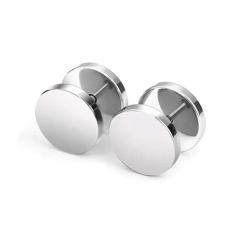 2 uds. Pendientes redondos negros de acero inoxidable para hombres, pendientes Punk de 3-8mm, pendientes de tuerca con empuje hacia atrás para mujeres y hombres, joyería
