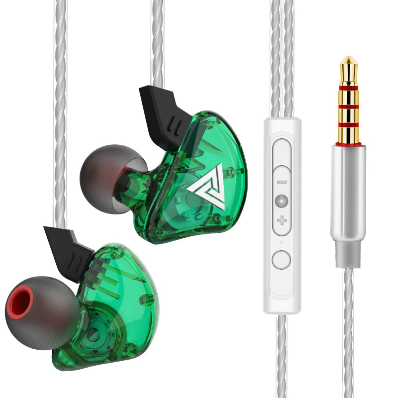 Auriculares con cable QKZ AK6 de cobre HiFi, auriculares estéreo para carreras y deportes, auriculares con micrófono 3,5mm