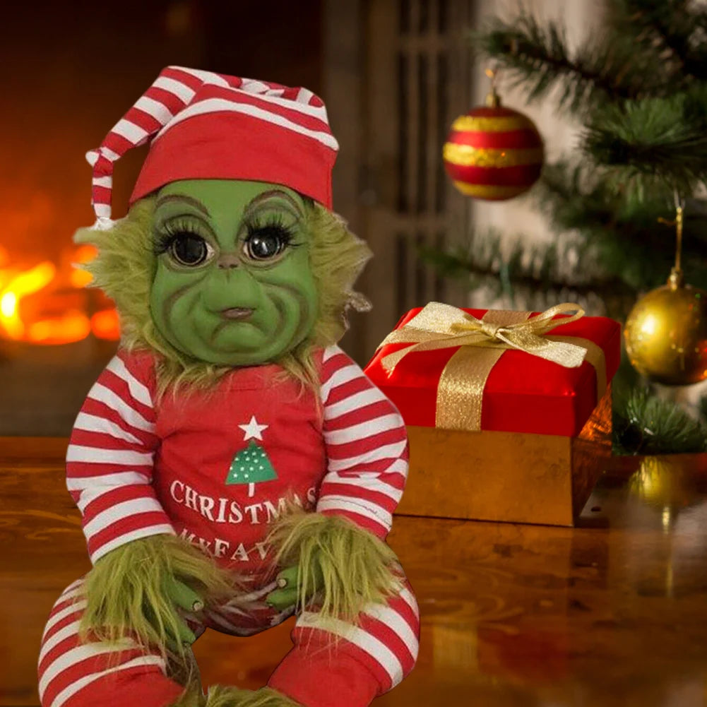 Muñeco de peluche de Navidad, muñeco monstruo verde, juguetes navideños para bebés, decoraciones navideñas suaves, juguete de peluche, muñeca para niños, decoración navideña