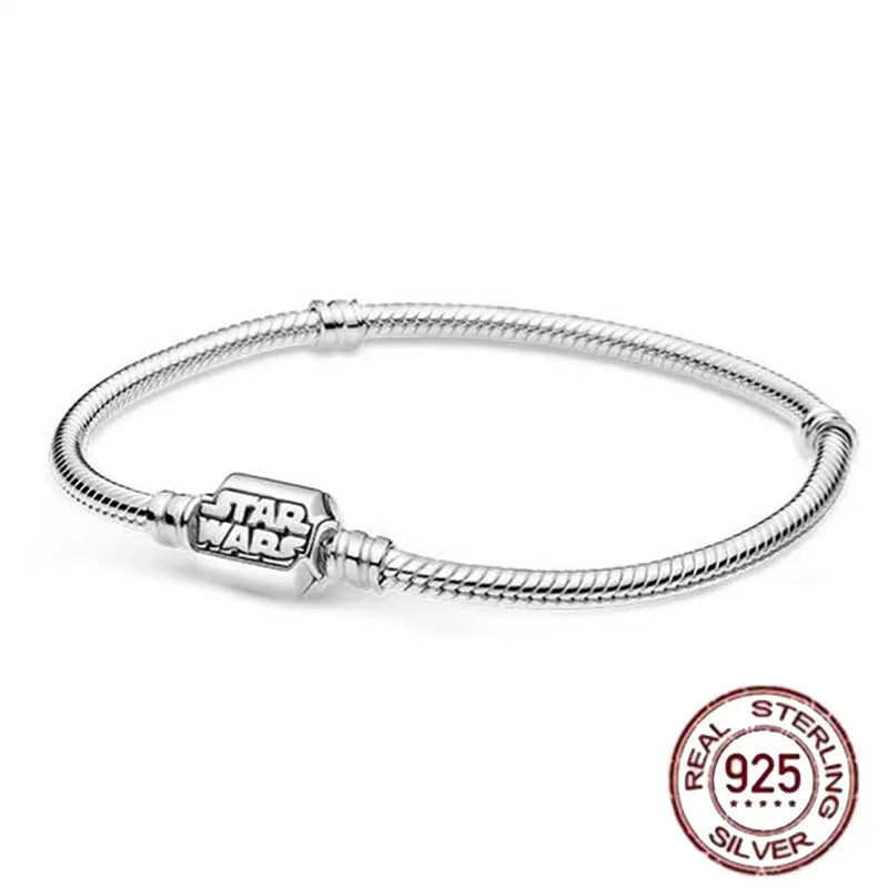 Pulsera de hueso de serpiente de Spider Man de plata de ley 100% S925, adecuada para pulsera Pandora, regalo de joyería de moda para mujer bi