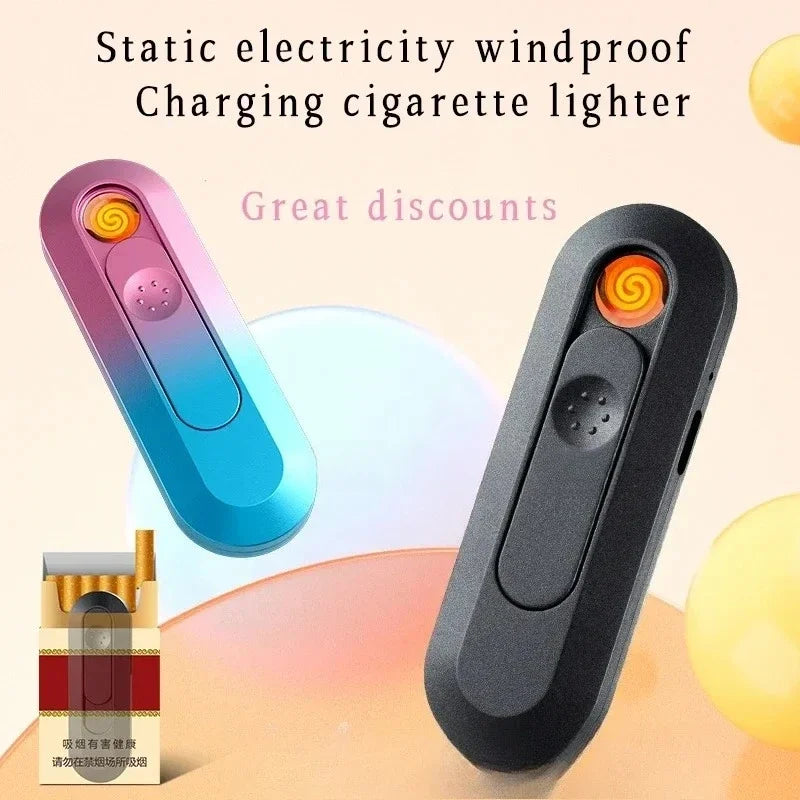 Mini encendedor de cigarrillos con carga USB de tungsteno a prueba de viento, silencioso en toda la red, los accesorios para cigarrillos más favorable