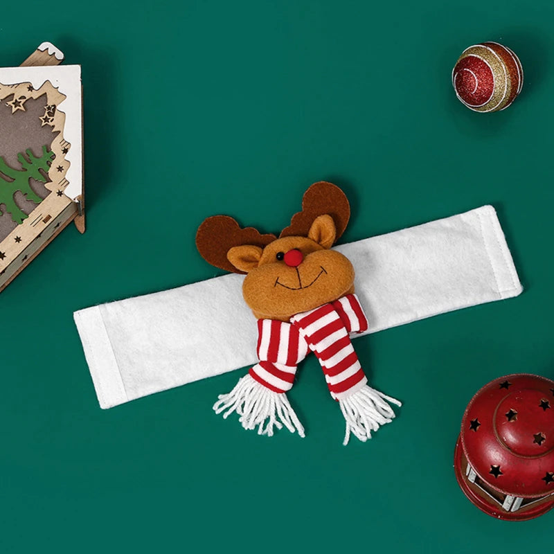 Cierre de cortina de dibujos animados de Navidad, pingüino, Papá Noel, muñeco de nieve, soporte de alce, decoración navideña para accesorios para el hogar, 2024