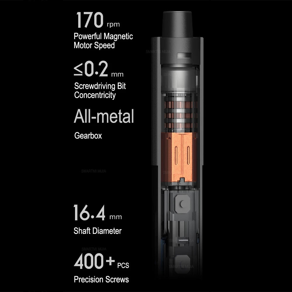Destornillador eléctrico de precisión XIAOMI MIJIA con 24 puntas de acero S2, 2 ajustes de torsión, más de 400 tornillos por carga  ,Para reparación de hogar inteligente
