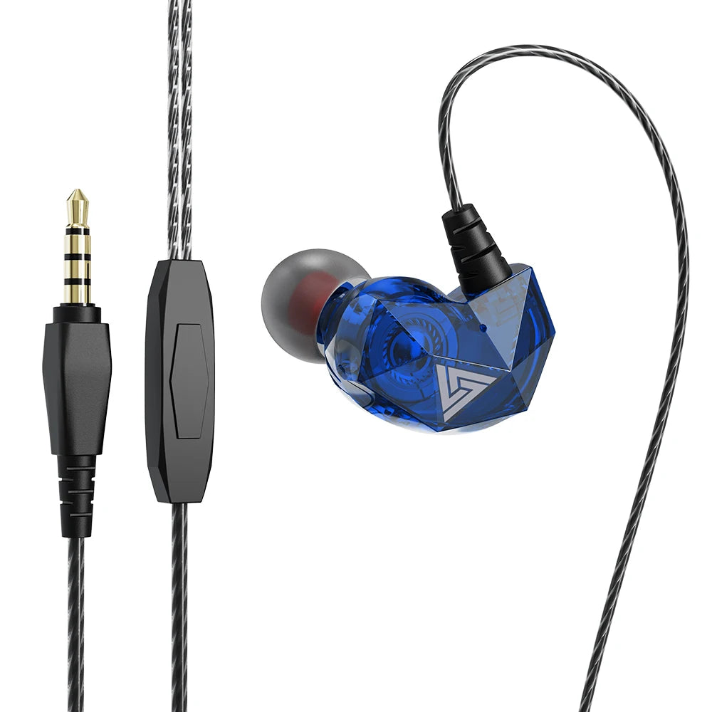 Auriculares con cable QKZ AK6 de cobre HiFi, auriculares estéreo para carreras y deportes, auriculares con micrófono 3,5mm