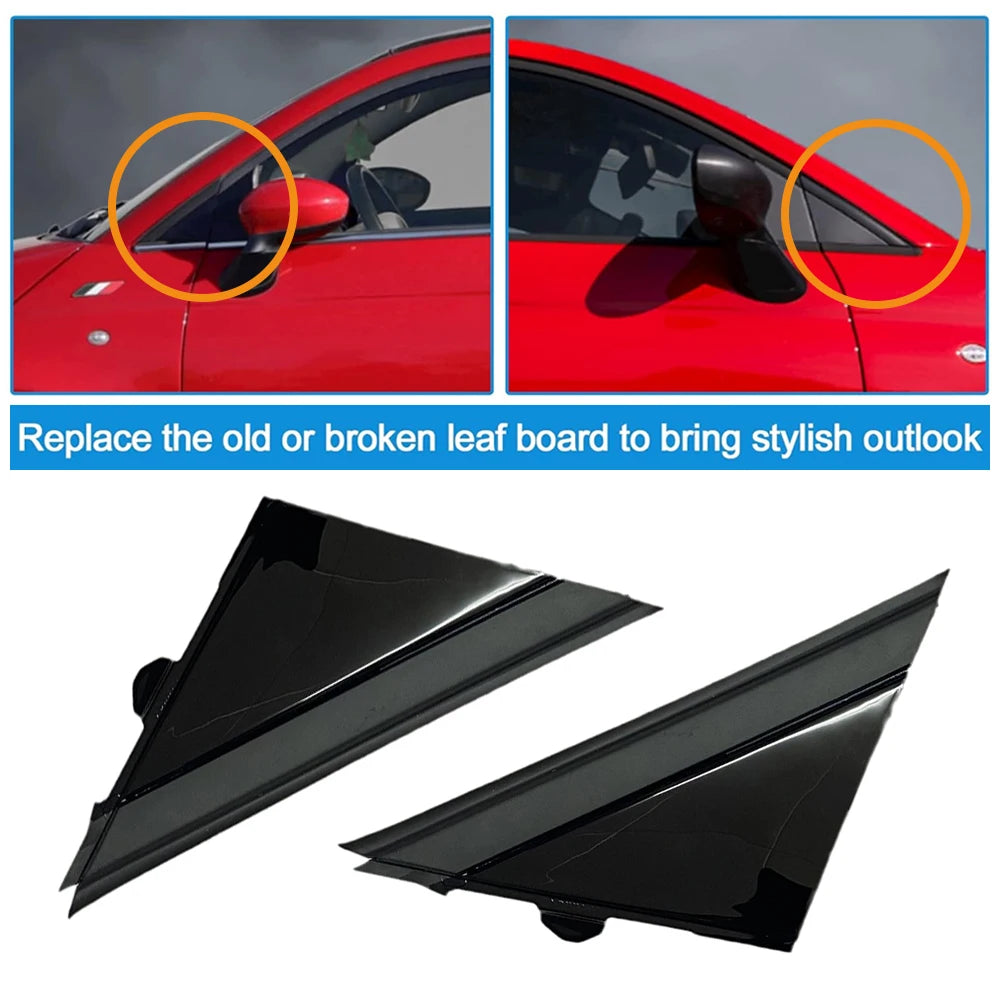 Cubierta de placa triangular de espejo de puerta moldeada para FIAT 500 2012-2019 cubierta de bandera ventana delantera triángulo de pilar A 1SH17KX7AA 1SH16KX7AA