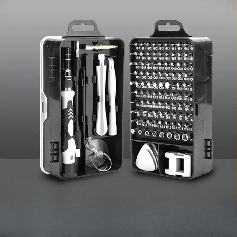 Kit de herramientas de desmontaje y reparación de relojes, ordenadores y teléfonos móviles transfronterizos 115 en uno, juego de destornilladores