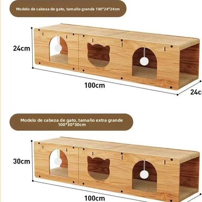 Rascador para Gatos Extra ande de Doble Capa, Túnel de Papel Corrugado, Resistente al Desgaste, Juguetes para Gatos para To...