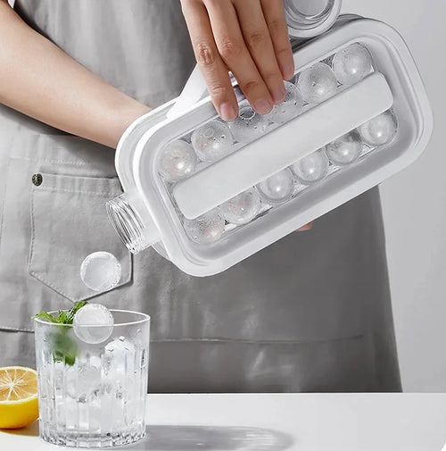 1 Uds. Moldes para bolas de hielo, máquina de hielo plegable para viaje en casa, bolas de hielo 2 en 1, cubitos de hielo de viaje, compartimento de hielo de silicona, molde para cubitos de hielo