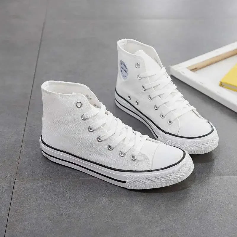 Zapatos de lona Ins de alta calidad para mujer, zapatos coreanos Ulzzang versátiles para estudiantes, primavera, nuevo estilo, cubierta de tobillo de fondo plano, zapatos con suela de goma