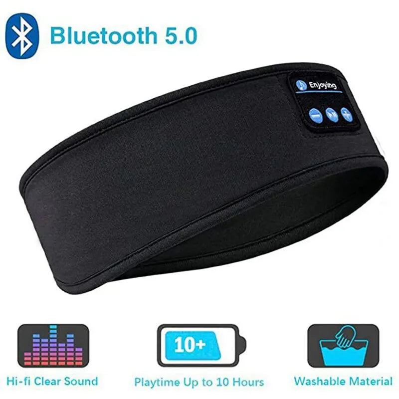 Fone-Auriculares deportivos inalámbricos con Bluetooth, diadema elástica para dormir, máscara de ojos para música