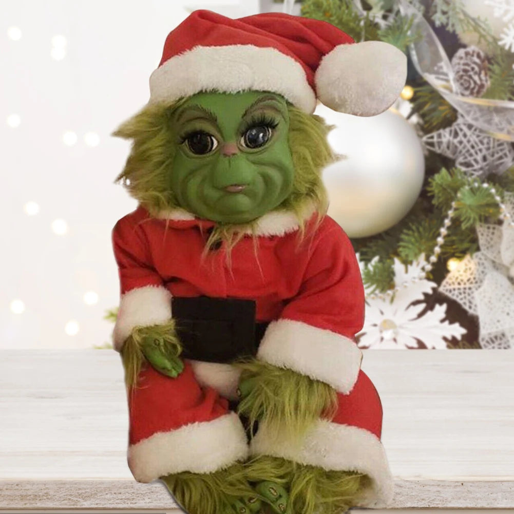 Muñeco de peluche de Navidad, muñeco monstruo verde, juguetes navideños para bebés, decoraciones navideñas suaves, juguete de peluche, muñeca para niños, decoración navideña