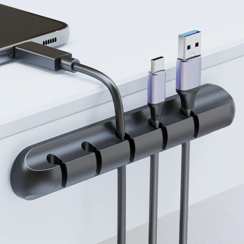 Soporte de Cable adhesivo, Clips de gestión de cables, organizador de cables para escritorio, Cable de carga USB, soporte de noche, Cable de alimentación, Cable de ratón