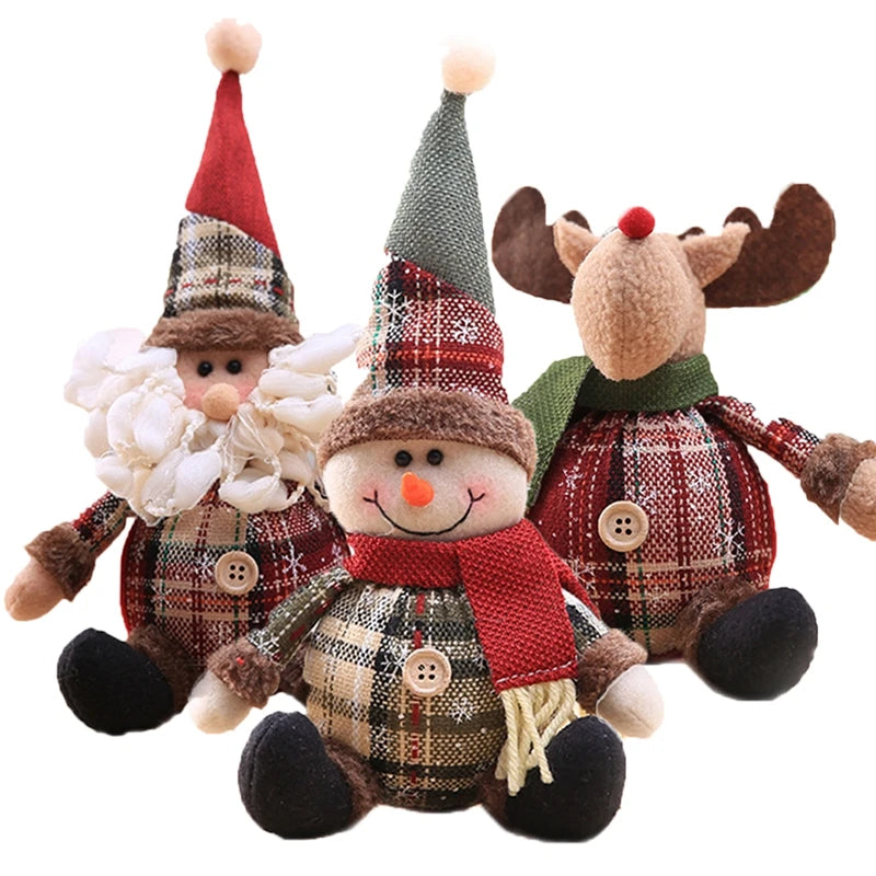 Muñeco de nieve, decoración navideña para el hogar, mesa 2023, muñeco de alce, adornos navideños, Papá Noel, regalo de Feliz Año Nuevo 2024
