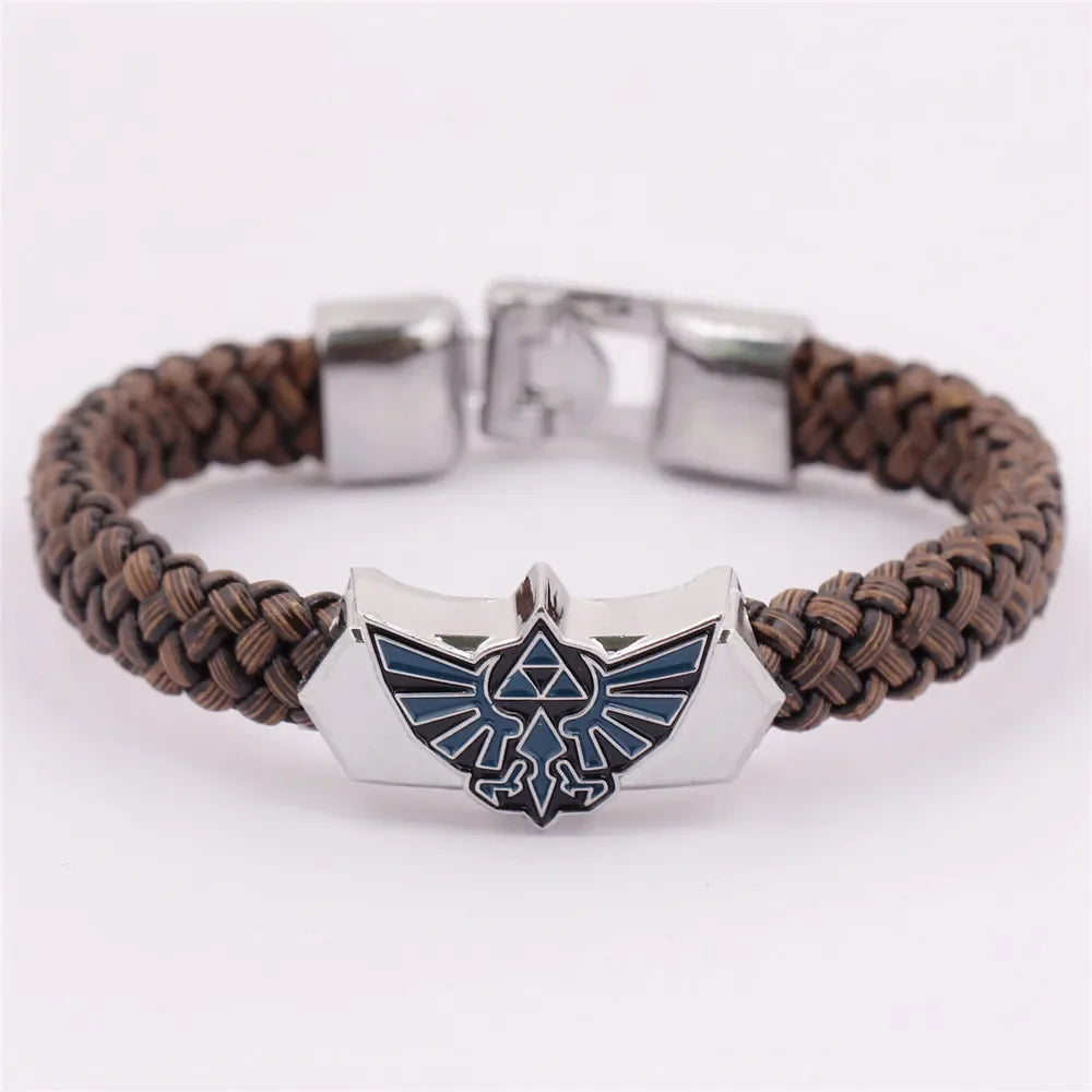 Ebay, gran oferta transfronteriza, pulsera Legend Zelda, productos periféricos de Anime, pulsera de cuero hecha a mano, hebilla magnética