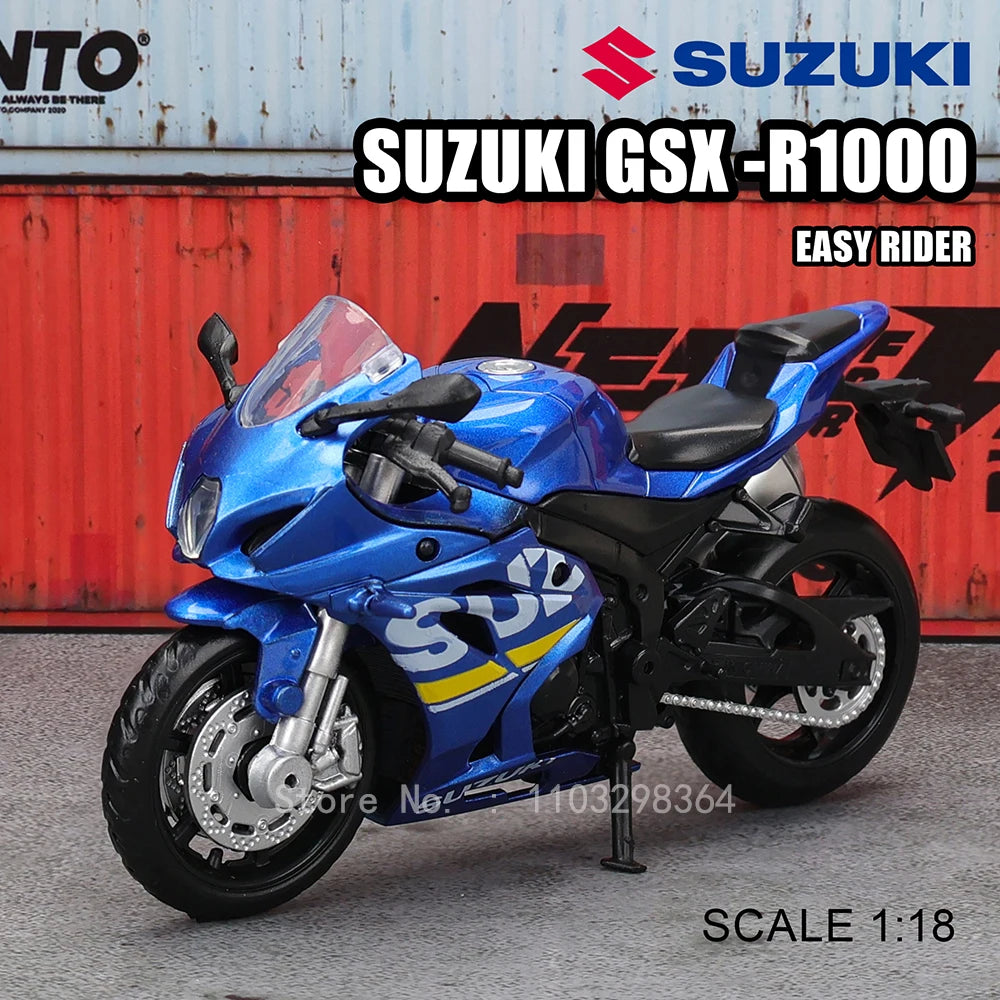 MSZ 1:18 Suzuki GSX-R1000 YAMAHA YZF-R1 motocicleta clásica modelo estático aleación fundición a presión coche juguete regalos
