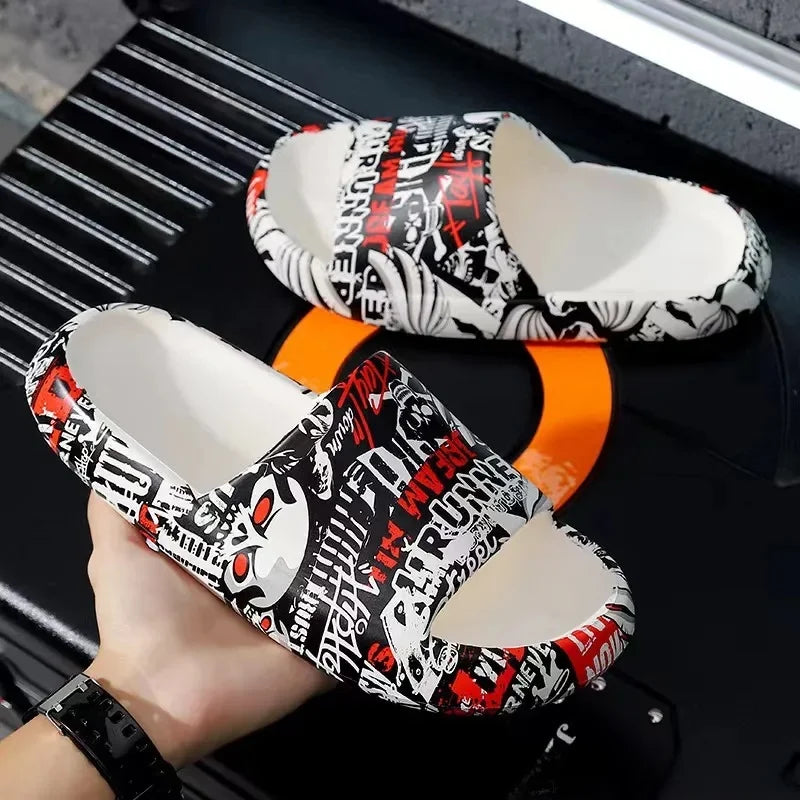 Zapatillas elegantes para hombre, para interior del hogar, antideslizantes, con parte inferior gruesa, cómodas zapatillas con parte inferior de PVC para mujer