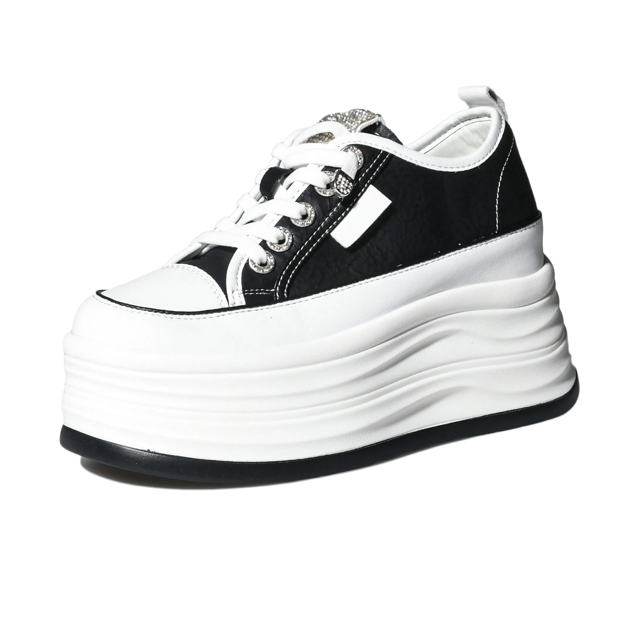 Fujin, zapatillas de deporte con plataforma blanca de cuero de microfibra de alta calidad de 9cm para mujer, zapatillas con Tacón de Cuña, zapatos informales cómodos para mujer