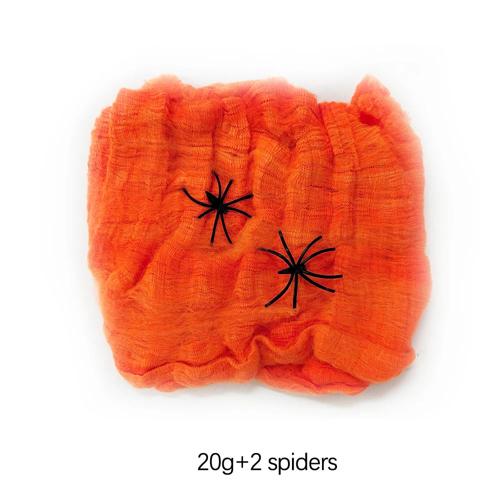 Decoración de Halloween, accesorios de fiesta, decoraciones para eventos, grito, fiesta, telaraña, accesorios negros para exteriores, araña de Casa Encantada