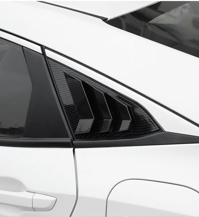 Para Honda Civic 10. a generación 2016-2020 Sedan ventana lateral trasera persianas de ventilación de aire Scoop Shades cubierta molduras persianas accesorios de carbono para coche