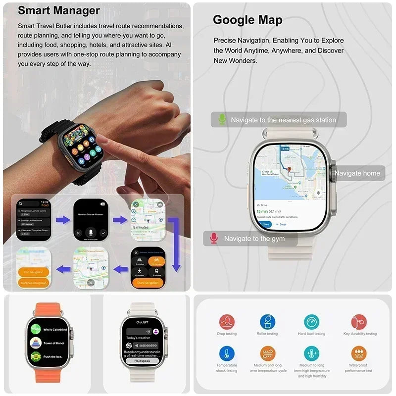 2025 nuevo reloj inteligente con memoria de 32GB para hombres y mujeres NFC Bluetooth llamada reproducción de música carga inalámbrica deporte Fitness SmartWatch