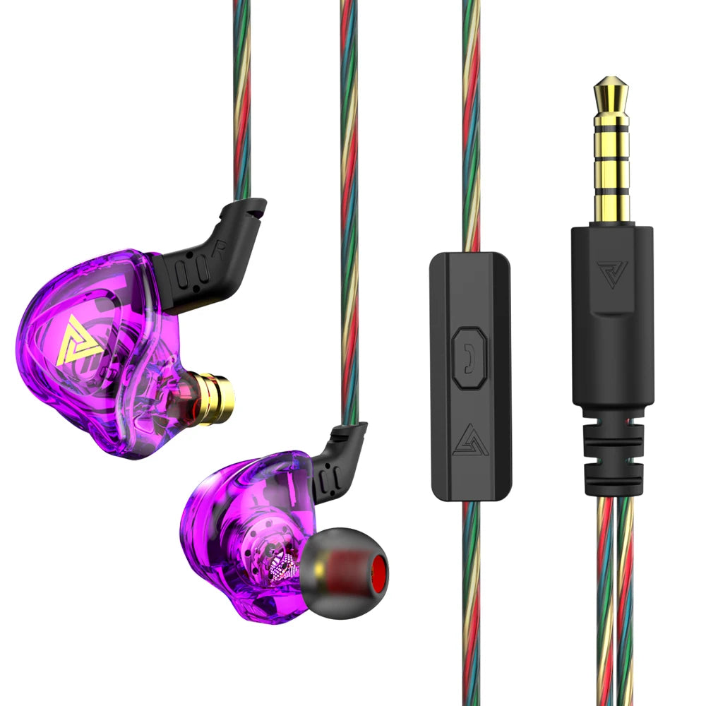 Auriculares con cable QKZ AK6 de cobre HiFi, auriculares estéreo para carreras y deportes, auriculares con micrófono 3,5mm