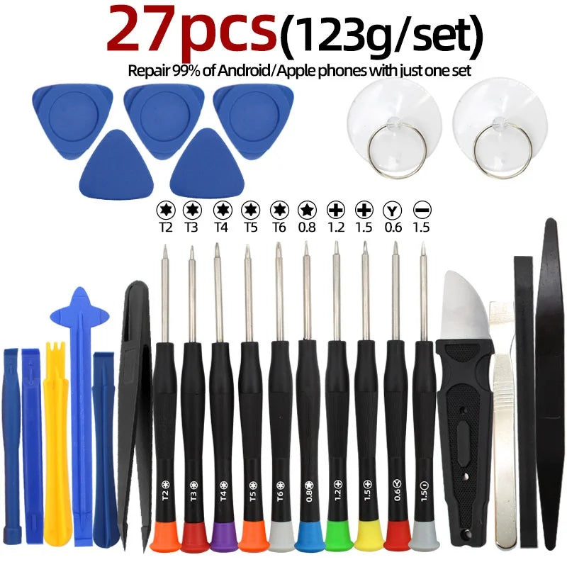 Juego de destornilladores de precisión para teléfonos móviles, portátiles, tabletas y ordenadores, adecuados para mantenimiento y desmontaje de pequeños