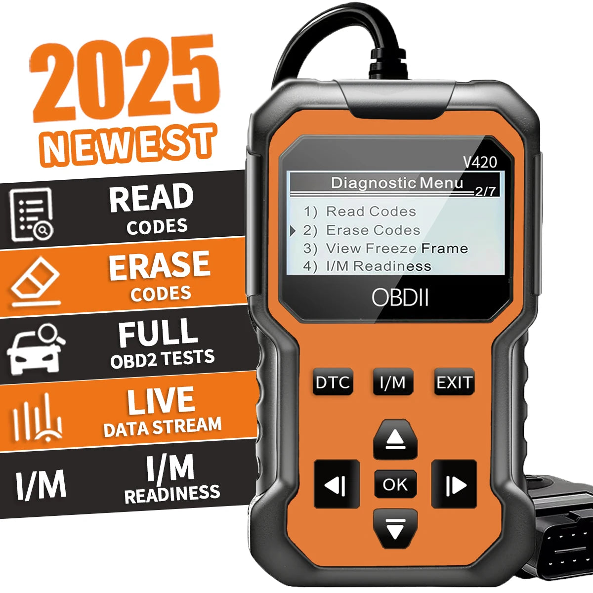 Herramienta de diagnóstico de escáner de automóvil V420, comprobar el lector de código del motor, escáner Obd2 para todos los vehículos