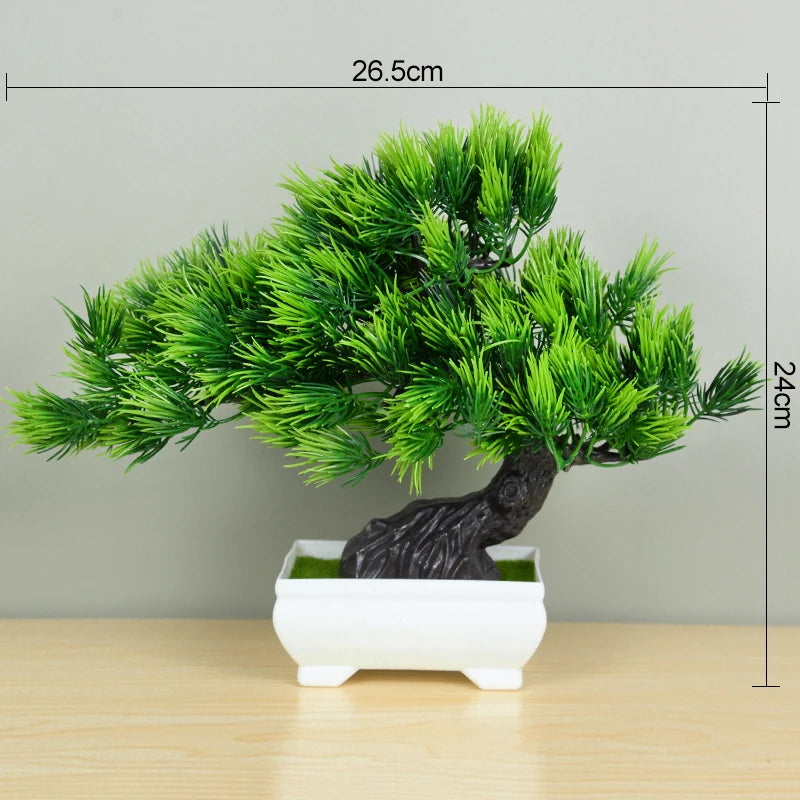 Bonsái de plantas artificiales, árbol pequeño, maceta, plantas falsas, flores, adornos en maceta para decoración de mesa de habitación del hogar, decoración de jardín de Hotel