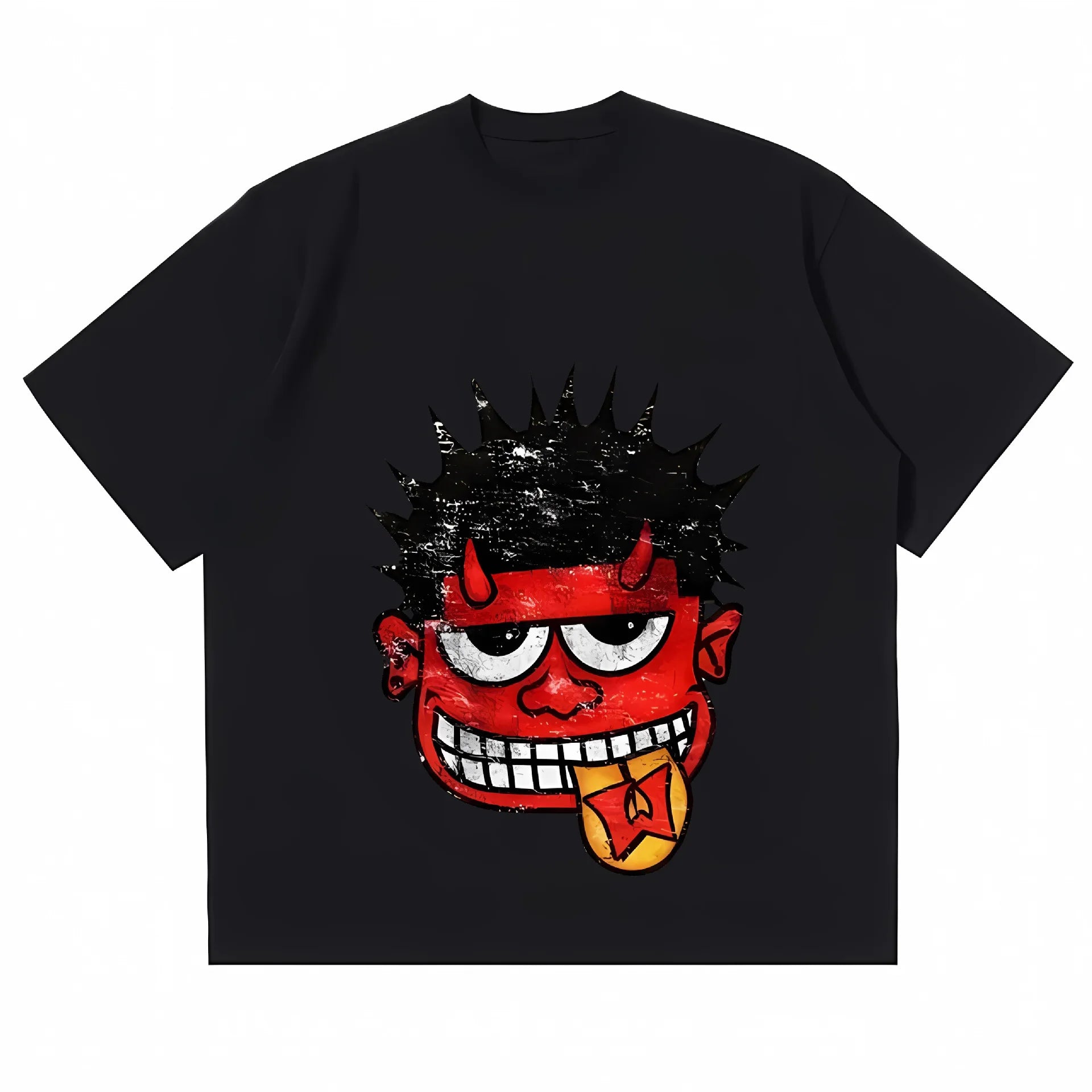 Ropa de calle Y2K, camiseta con estampado de dibujos animados de Hip Hop para hombre, camiseta gótica 100% de algodón, manga corta transpirable
