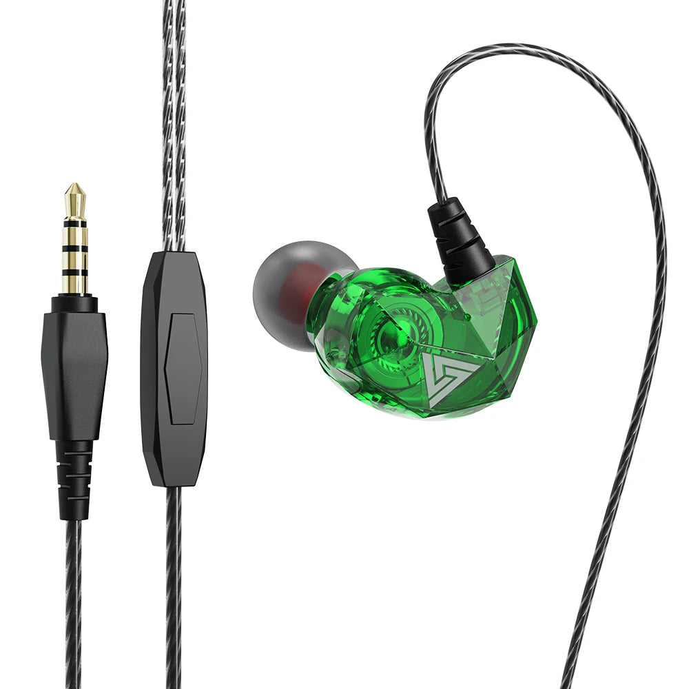 Auriculares con cable QKZ AK6 de cobre HiFi, auriculares estéreo para carreras y deportes, auriculares con micrófono 3,5mm