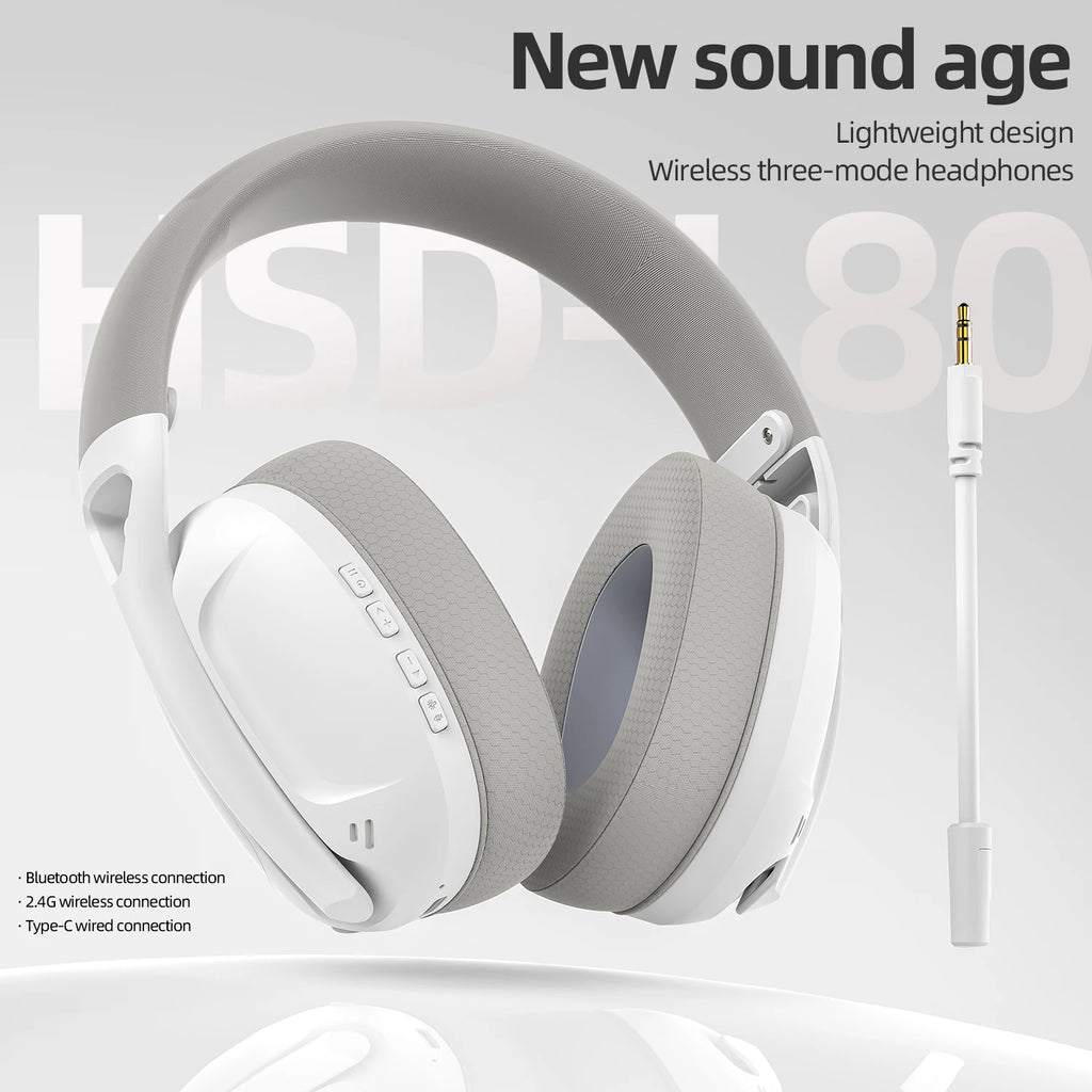 SmailWolf-L80 auriculares inalámbricos Bluetooth de tres modos auriculares ligeros 2,4G auriculares para juegos deportes bajos