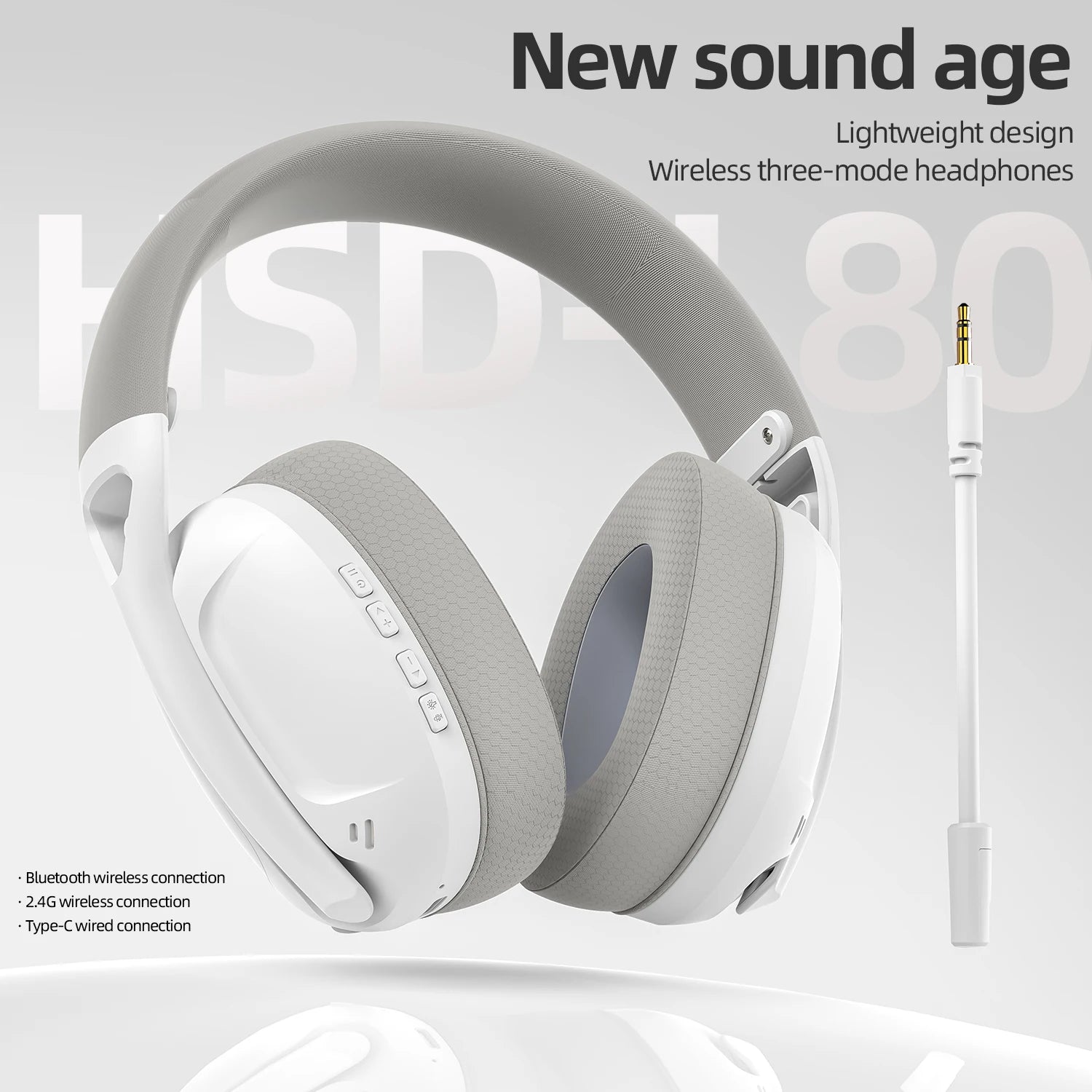 SmailWolf-L80 auriculares inalámbricos Bluetooth de tres modos auriculares ligeros 2,4G auriculares para juegos deportes bajos