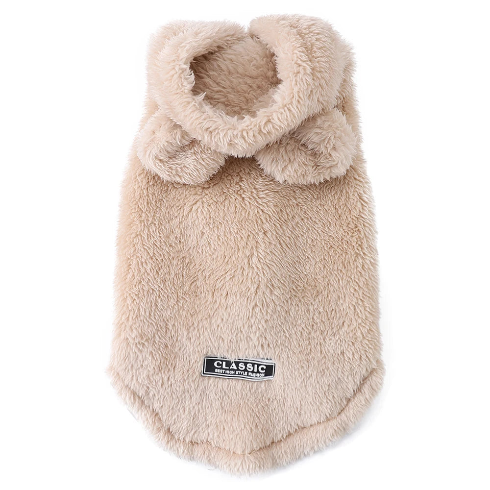 Sudadera con capucha cálida de invierno para gatos, trajes bonitos y acogedores para mascotas, ropa para mascotas con Orejas de conejo para perros pequeños y medianos, abrigo suave Sphynx para cachorros y gatitos